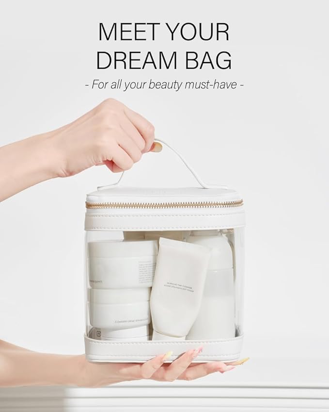 ROWNYEON Clear Makeup Case Toiletry Bag Multipurpose Travel Makeup Train Case - Image 2