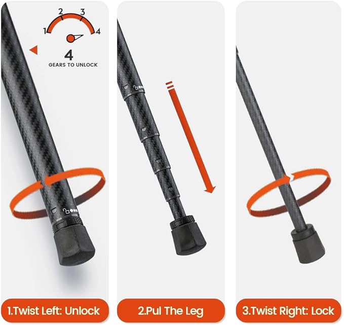 Fotopro Carbon Fiber Tripod 60 Inch 360 Degree Ball Head Quick Release Plate - Image 4