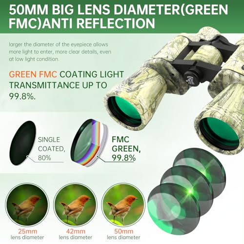 20x50 High Powered Binoculars for Adults (Green Camouflage)