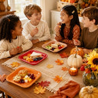 48PCS Fall Disposable Paper Plates 7 inch Square Party Decor (Multicolor)