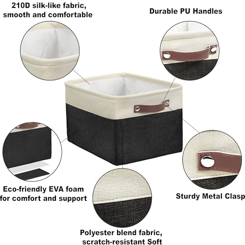 15" x 11" Large Fabric Storage Bin (Black / Large - 15" x 11" x 9.5")