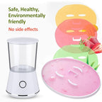 Face Mask Machine, Fruit Vegetable Collagen Mask Make Machine Mini DIY Automatic Facial Cream Making With 16Pcs Mask Making Collagen Capsules (White)