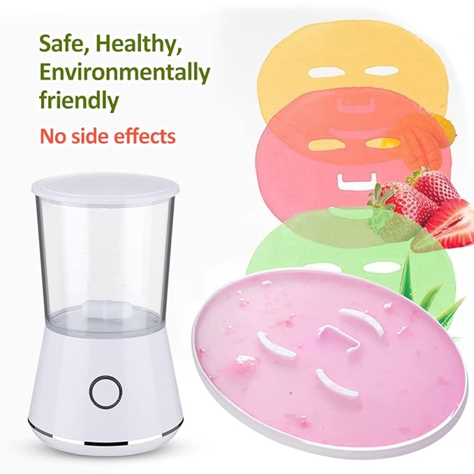Face Mask Machine, Fruit Vegetable Collagen Mask Make Machine Mini DIY Automatic Facial Cream Making With 16Pcs Mask Making Collagen Capsules (White)