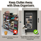 Over the Door Shoe Organizer with 30 Breathable Mesh Pockets (2PC-Black)