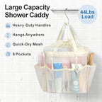 Mesh Shower Caddy Portable with Drawstring (Butter White with Drawstring)