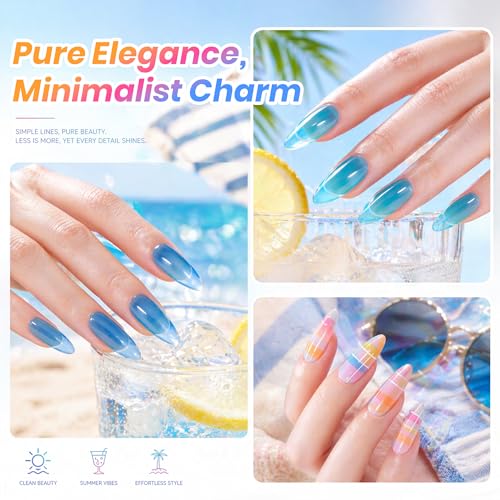 Beetles Neon Gel Nail Polish Set (A - Yellow Blue Pink | Sunstripe)