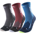 Crew Compression Running Socks (9-13 / B-red Grey Blue-3pairs)