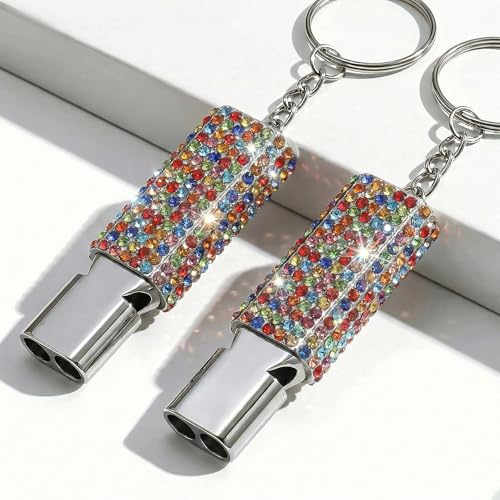 Three Tube Whistle Aluminum Alloy Survival Whistle for Outdoor Needs Sports Referee Emergency (Silver2pcs)