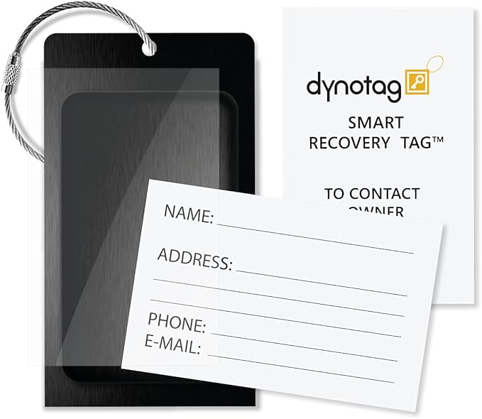 Dynotag® Web Enabled Smart Aluminum Convertible Luggage ID Tag + Braided Steel - Image 7