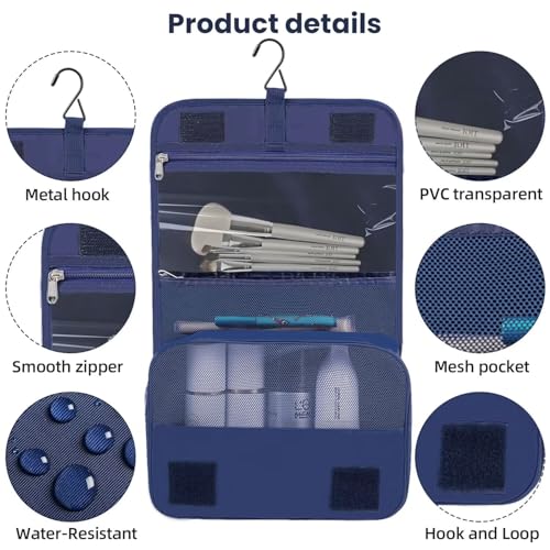 10 Set Packing Cubes Various Sizes Packing Organizer for Travel Accessories Luggage Carry On Suitcase (10-Navy / 10 Set-full Mesh)