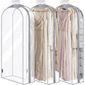 3PK Clear Garment Bags for Hanging Clothes (60" 10.5" Wide 3PK / Clear)