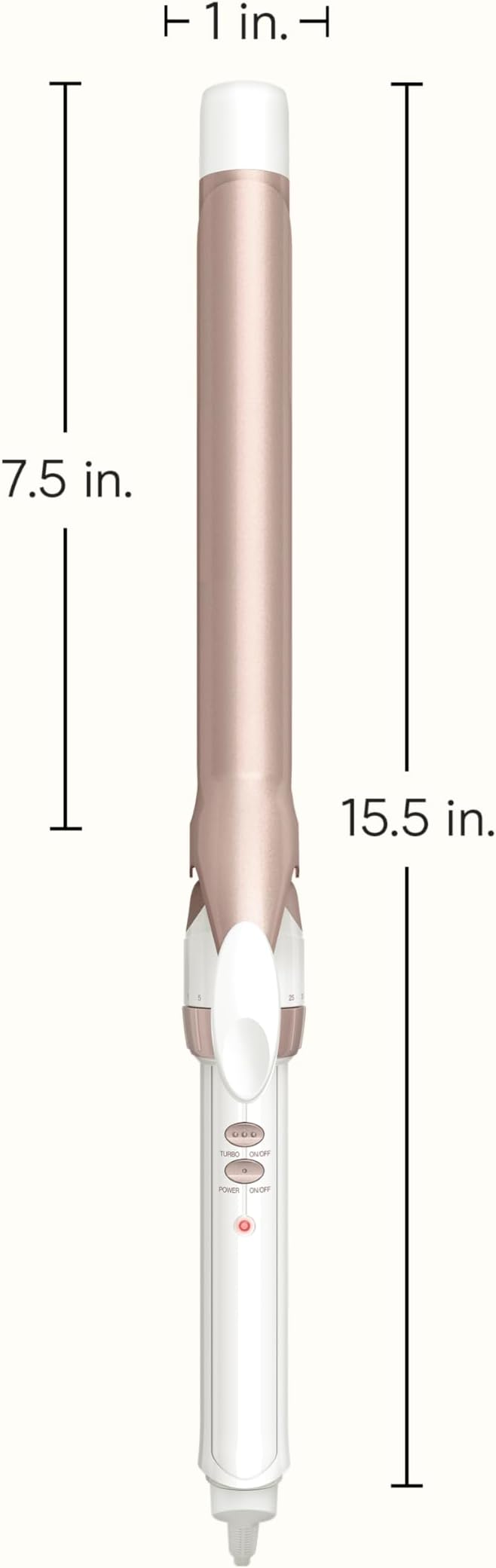Conair Double Ceramic 1-Inch Long Barrel Curling Iron, 1-Inch Barrel Creates Classic Curls to Loose Waves, Hair Curler for Use on Short, Medium, & Long Hair, White/Rose Gold