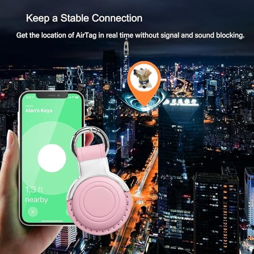 Genuine Leather Keychain for Airtag New 2nd Gen (B9-Blossom Pink V2.0)