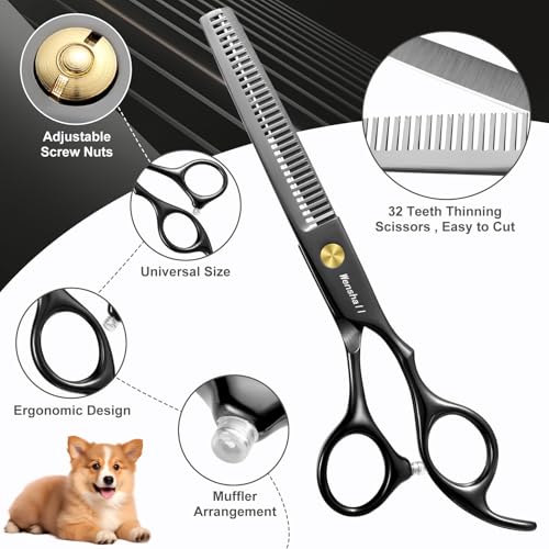 Professional Dog Grooming Scissors Set (Black)