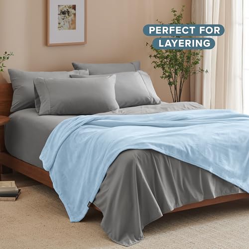 Fleece Blanket Luxury Microplush (Throw/Travel / 08 - Light Blue)