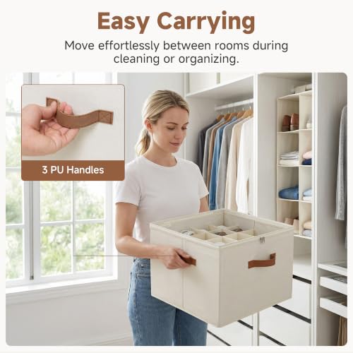 16 Pair Shoe Organizer for Closet (Beige / Medium)