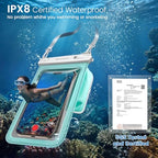 Large Waterproof Phone Pouch (Black + Green)