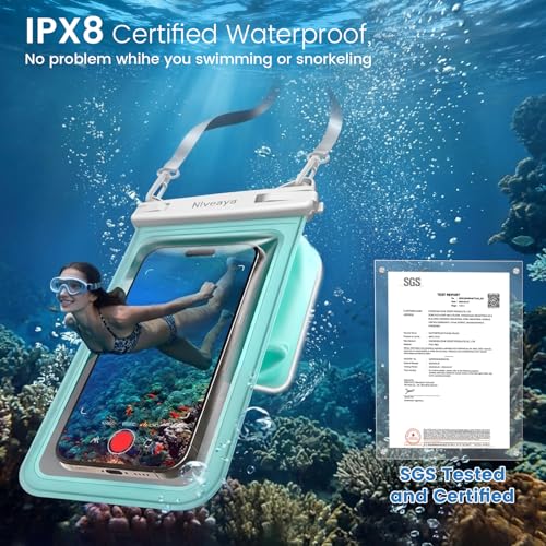Large Waterproof Phone Pouch (Black + Green)
