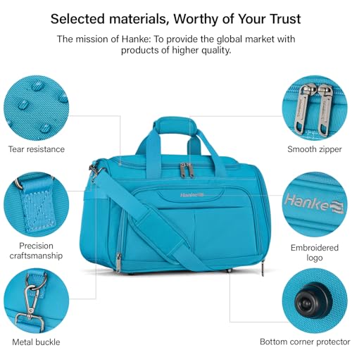 Small Underseat Carry On Luggage Bags for Travel with 10 Pockets (Caribbean Blue / Underseat Carry-On)