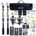 Fishing Rod and Reel Combo (2 Rod & 2 Reel Spinning Fishing Combo - Portable Fishing Rod Bag / 1.8M/6FT - B)