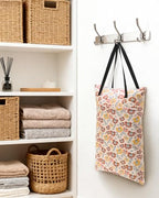 ALVABABY 2 Pack Large Wet Dry Bag Waterproof Hanging Cloth Diaper with Double Zippered Pockets 25x18 inches 2HL03 (Small Colorful Flowers and White Prints)