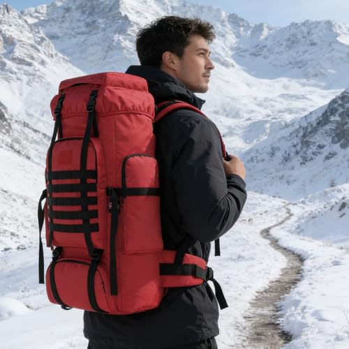 Hiking Backpack for Men 70L (70l-red)