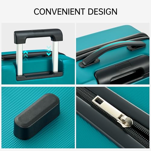 Underseat Carry On Luggage With Wheels 16 Inch Underseat Carry On bag Small Suitcase Hard Case Luggage With TSA Approved Mini Personal Item Travel Luggage (Underseat 16 Inch / Caribbean Blue)