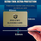 10 Pack RFID Blocking Card for Credit Debit ID Card (Golden)