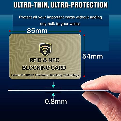 10 Pack RFID Blocking Card for Credit Debit ID Card (Golden)