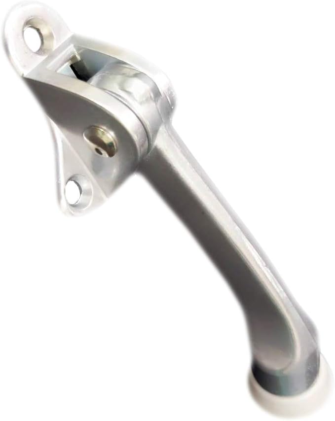 QCAA Heavy Duty Kickdown Door Stopper, Zinc Die Cast, Satin Chrome, Made in by QCAAHardware