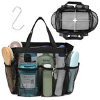 Mesh Shower Caddy Portable with Dividers (Black with Dividers / L (Classic Dorm Caddy))