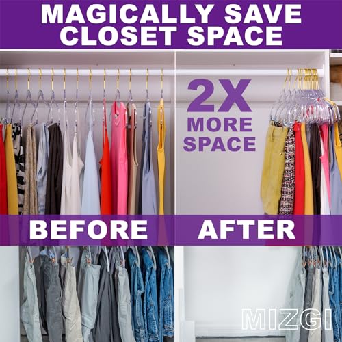 Premium Clear Invisible Acrylic Hangers (Clear/Gold / 50-Pack)