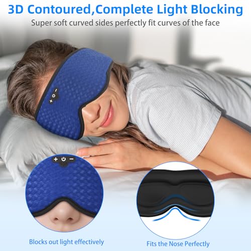 3D Sleep Mask with Bluetooth Headphones (Z-dark Blue)