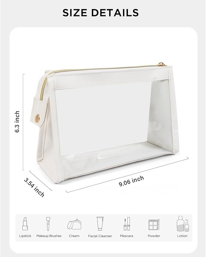 Small Clear Makeup Bag, Waterproof Clear Travel Toiletry Bag Case Cosmetic Bag - Image 5