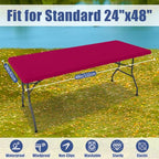 2 Pack Rectangle Spandex Fitted Table Cloth (Fuchsia / 48" x 24" (Rectangular))