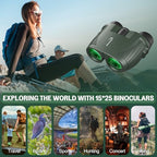 15x25 Compact Binoculars for Adult Kids (green)