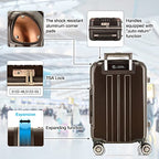 Hardside Expandable Zipper Luggage (22 inch / Rose Gold)