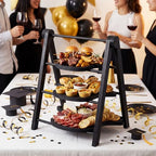 3 Tier Graduation Cap Serving Trays Wooden Platters 13'' 11'' 9'' Plate Board Reusable Plate Congrats Grad Party Serving for Graduate Party Sharing Snacks (Graduation Cap)
