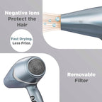 INFINITIPRO by CONAIR Hair Dryer with Diffuser, Quick Style & Shine Blow Dryer, Frizz-Free Hair, Blue (Pack of 4)