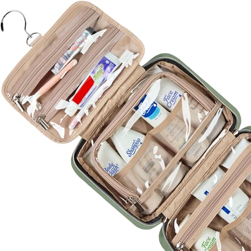 Travel Toiletry Bag for women (Medium / Bronze Green)