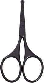 Multicolor Professional Grooming Scissors for Personal Care Facial Hair Removal and Ear Nose Eyebrow Trimming Stainless Steel Fine Straight Tip Scissors 3.9 Inch (Black Safety Head D)