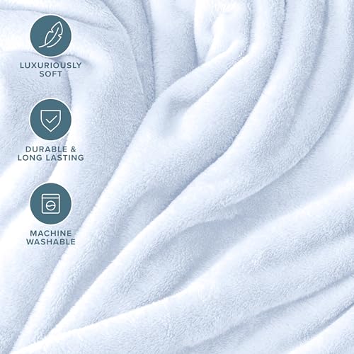 Fleece Blanket Luxury Microplush (Throw/Travel / 09 - Blue Mist)