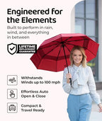 Repel Automatic Travel Umbrella (Red 1-Pack / Standard)