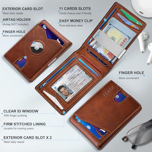 Airtag Wallet for Men (Brick Brown42)