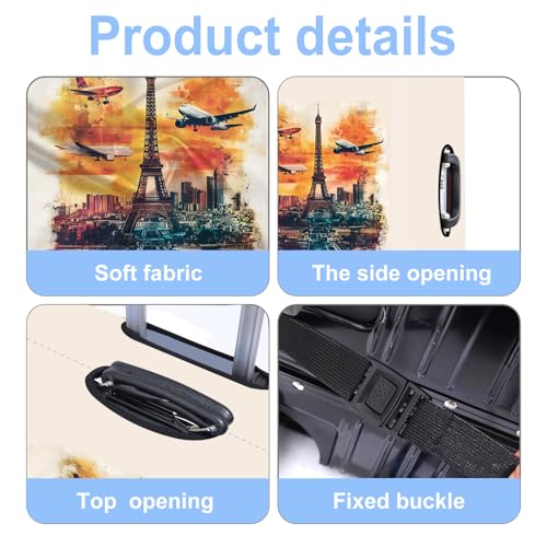TowerLuggage Cover Washable Suitcase Protector Anti (Tower-1 / S(20-22inch suitcase))