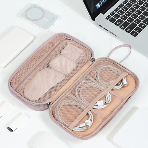 Electronics Travel Organizer Cord Case (Medium / Peach Pink)