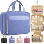 Hanging Travel Toiletry Bag Women Men (Aegean-Blue / Medium)