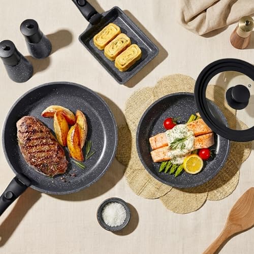 17PCS Pots and Pans Set Nonstick Cookware Set with Detachable Handle (Dark Gray / 17PCS-Big Size)