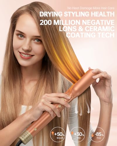 Dual Voltage] webeauty 6 in 1 Hot Air Styler (Mocha)