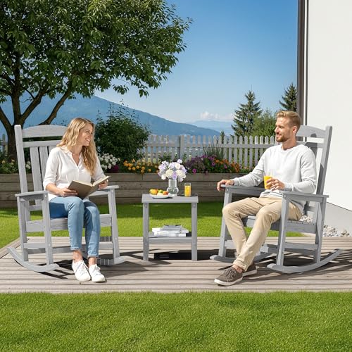 Outdoor Rocking Chair Set of 2 (Light Gray / 2 Packs)